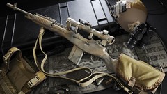 War weapons Guns optics scope military sniper Arms M14 helmets 