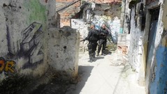 War weapons Guns police alley slum Rio de Janeiro Brazil raid 
