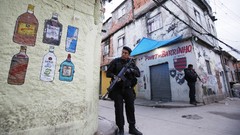 War weapons Guns police crack lens alley slum Rio de Janeiro 