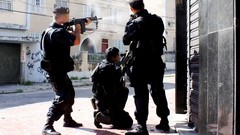 War weapons Guns police shooting slum Rio de Janeiro Brazil 