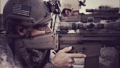 War weapons soldiers USA navy seals US Army SCAR-L