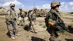 War woman Army Denmark soldiers military patrol brunettes 