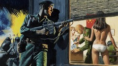 War woman Guns artist paintings Adventure Mort Kunstler