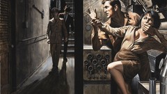 War woman Guns artist paintings Adventure Mort Kunstler