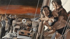War woman Guns artist paintings Adventure Mort Kunstler