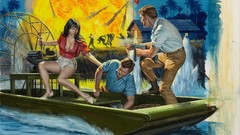 War woman Guns artist paintings Adventure Mort Kunstler