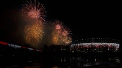 Warsaw Poland fireworks stadium rivers soccer Polish Vistula 