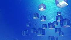Water abstract blue cubes