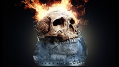 Water abstract skulls fire