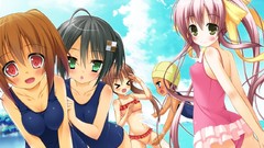 Water angle brown artist red eyes blush pink hair anime girls 