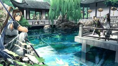 Water Anime armor male brown eyes Zhao Yun liu Shin Sangoku 