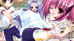 Water Anime blondes blue hair pink hair anime girls ro-kyu-bu 