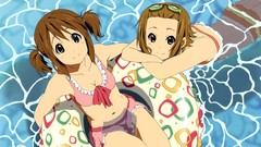 Water Anime brunettes k - on hirasawa yui tainaka ritsu bikini 