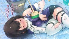 Water Anime clothes stockings blush anime girls short hair 