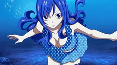Water Anime Manga swimming tattoos blue hair long hair anime 