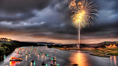 Water Austin fireworks HDR