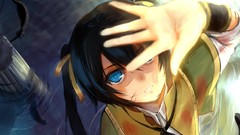 Water blood feathers ruins Ribbons blurred shadows long hair 