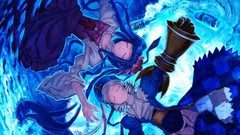 Water blue dress blue hair umineko no naku koro ni twintails 