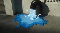 Water blue graffiti street