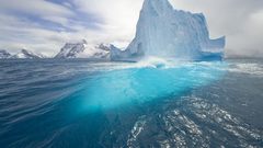 Water blue icebergs Sea