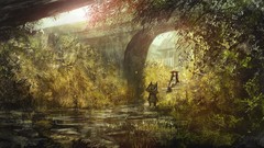 Water brown hats long hair anime girls boots op-center original 