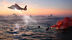 Water cityscapes Helicopters Rescue