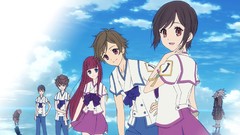 Water clouds anime girls skyscapes anime boys Shinsekai Yori 