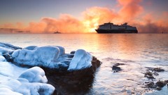 Water clouds Landscapes ships