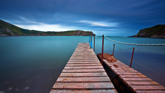 Water clouds nature dock