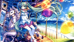 Water clouds ocean Birds Horses Anime carousel Balloons long 