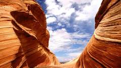 Water clouds rocks canyon