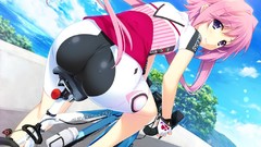 Water clouds sky ass pink hair long hair hinata purple eyes 