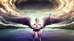 Water clouds weapons wings anime girls Odin Sphere Gwendolyn