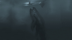 water creature Vikings ship Sea fantasy art underwater artwork