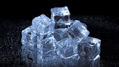 Water dark ice cubes