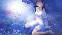 Water dress barefoot anime girls kuze kiriha