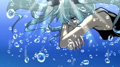 Water dress underwater Deep Sea long hair crying hatsune miku 
