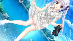 Water dress white hair red eyes walkure romanze