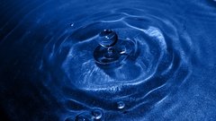Water drops blue liquid