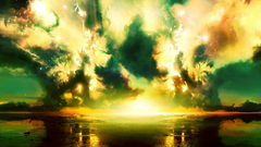 Water explosion large multicolored sure