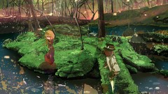 Water fish dress paintings hats drawings anime girls fan art 