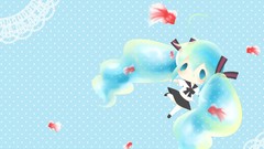 Water fish Shoes liquid Chibi ornaments shirts skirts blue hair 