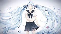 Water fish white background goldfish Ribbons water drops 