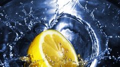 Water fruits food lemons