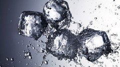 Water ice close-up water drops studio ice cubes