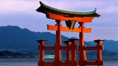 Water Japan gate itsukushima shrine shrine torii