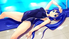 Water Kimi ga nozomu eien blue hair long hair anime girls blue 