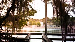 Water lakes walking way