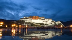 Water lights China Tibet reflections buildings Potala