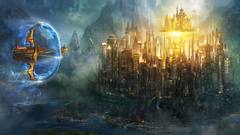 Water Mountains futuristic spaceships